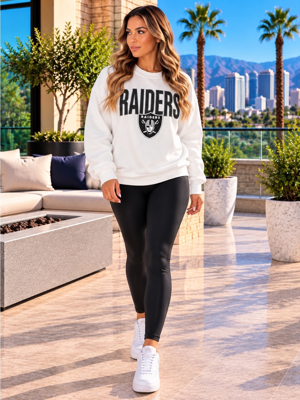 Game Day Couture NFL Las Vegas Raiders Fleece Crewneck Pullover Sweatshirt
